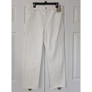 Madewell '90s Straight Crop Jeans‎ High Rise Tile White Denim Sze 30 NWT NQ179